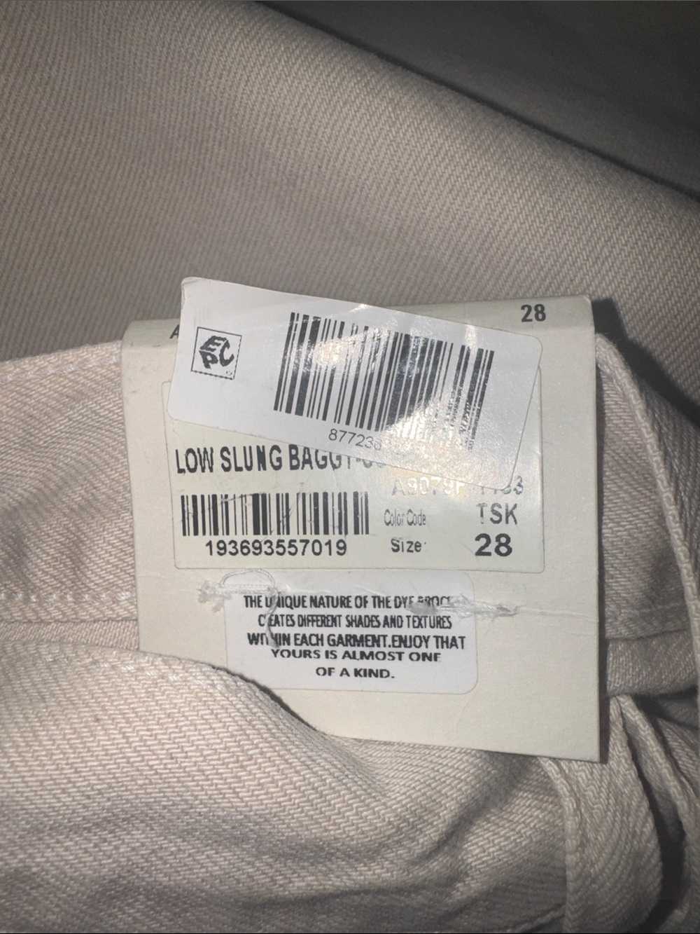 NWT Agolde Low Slung Baggy Jeans in Tusk - Picture 3 of 3